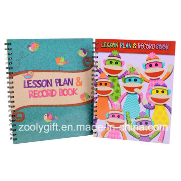 Plan de Lección de impresión personalizada al por mayor y libro de registro / Cuadernos de planificador de lecciones infantiles con divisores de índice